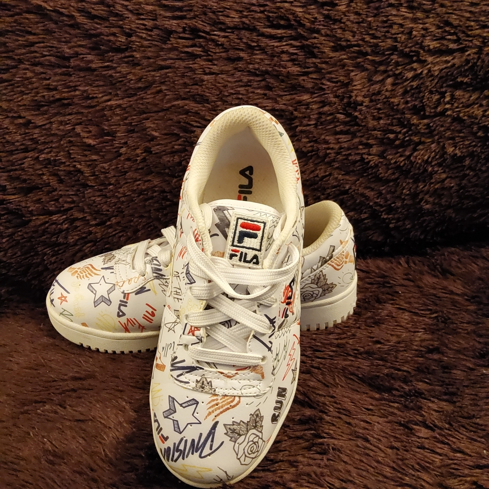 Fila Kids' White Graphic Sneakers